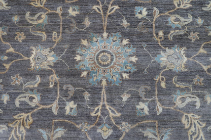 367 x 448 cm | Large Size Tribal Gray Area Rug Afghan Hand Knotted veg Dye Wool carpet