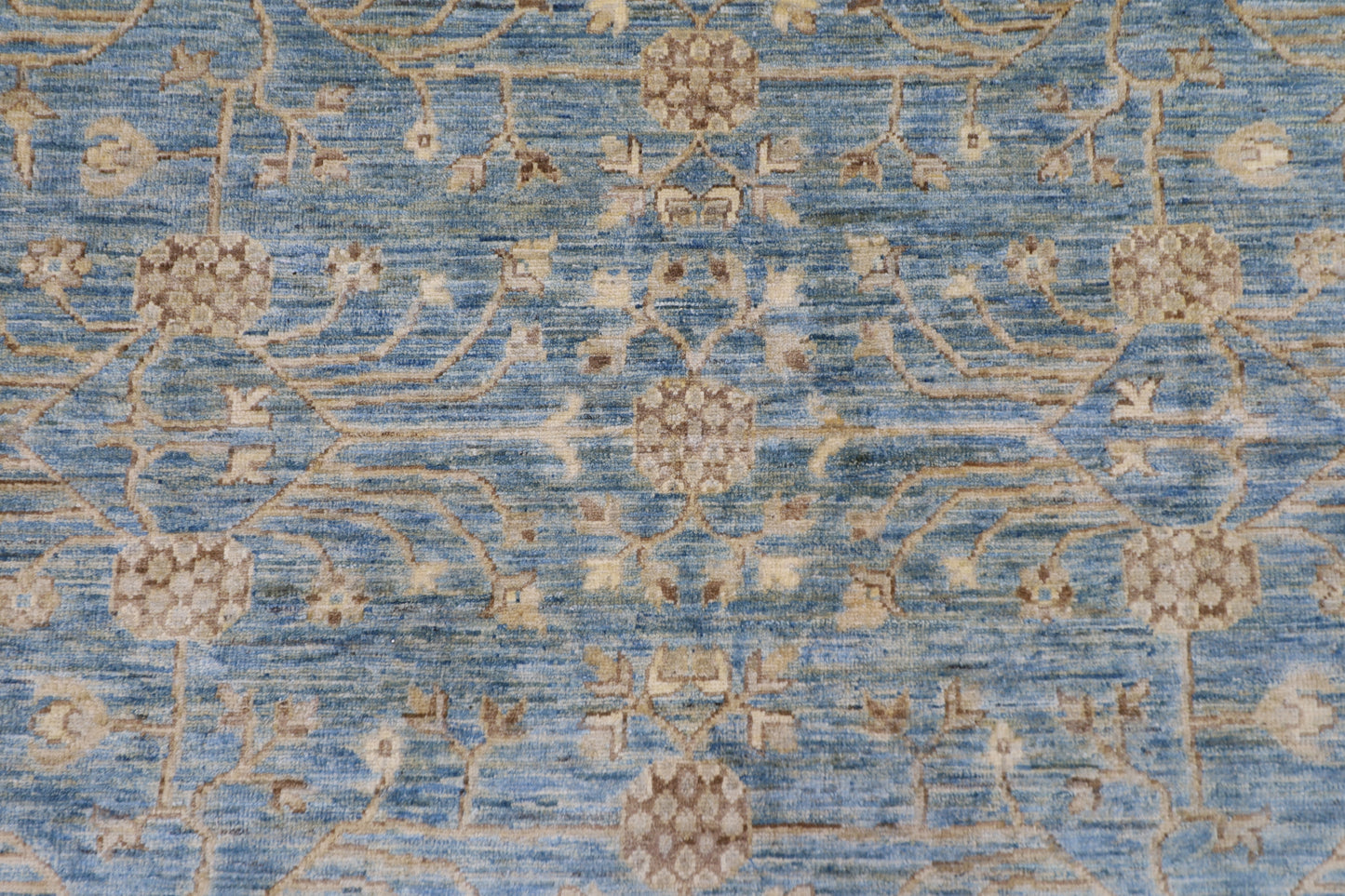 248 x 300 cm | Blue Beige Afghan Tribal Hand Knotted Wool Carpet