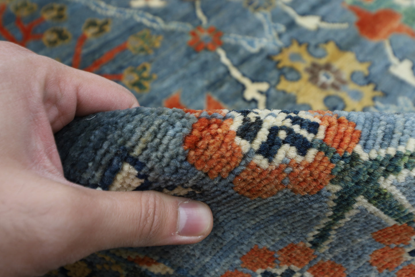 360 x 537 cm | Oriental Floral Gray Area Rug Afghan Hand Knotted Veg Dye Wool carpet