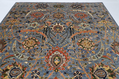 275 x 359 cm | Blue Sickle Leaf Afghan Veg Dye Wool carpet