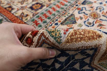 367 x 446 cm | Large Size Mamluk Area Rug Afghan Hand Knotted veg Dye Wool carpet