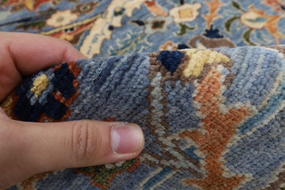 275 x 359 cm | Blue Sickle Leaf Afghan Veg Dye Wool carpet