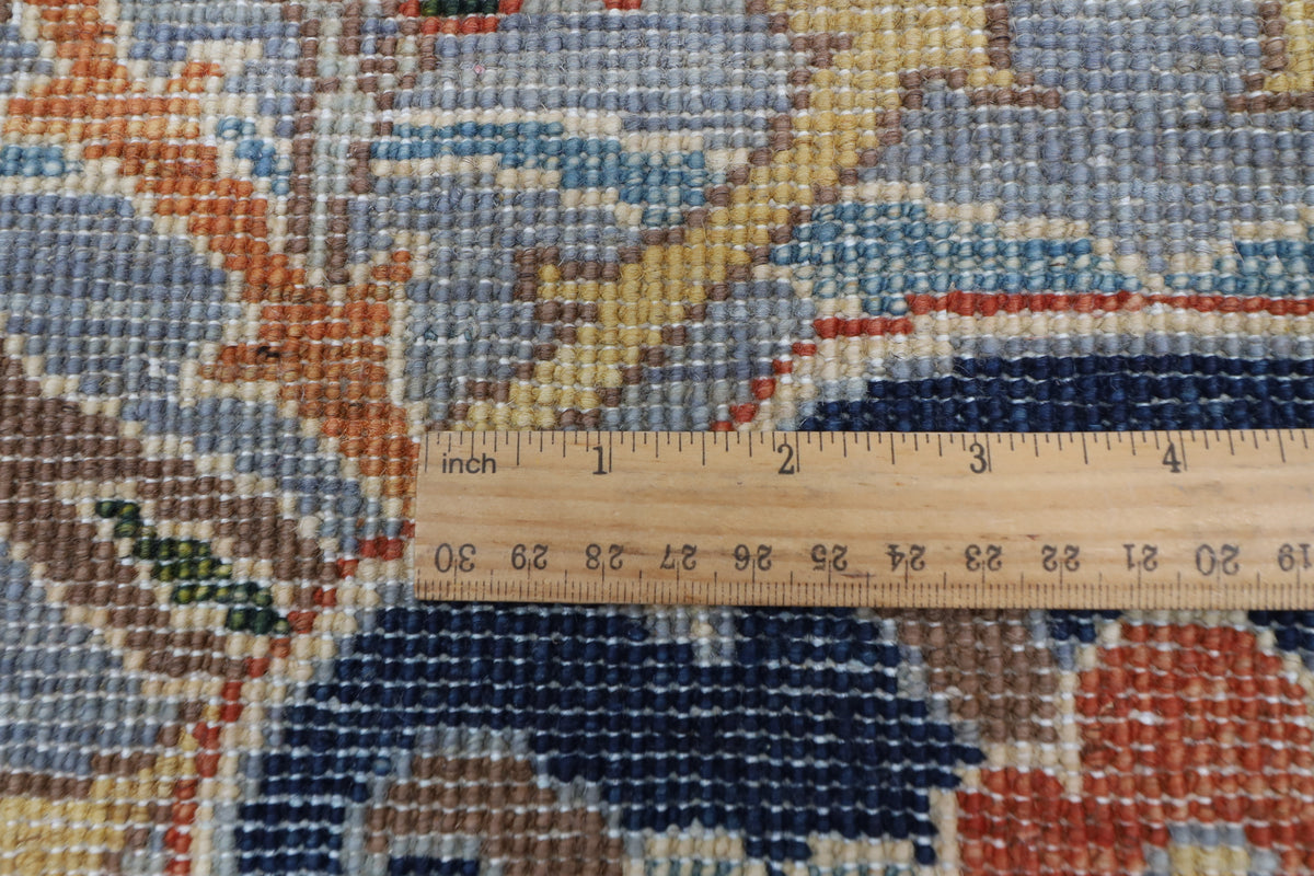 275 x 359 cm | Blue Sickle Leaf Afghan Veg Dye Wool carpet