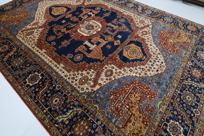 304 x 427 cm |  Heriz Blue Area Rug Afghan Hand Knotted veg Dye Wool carpet