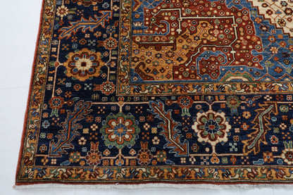 304 x 427 cm |  Heriz Blue Area Rug Afghan Hand Knotted veg Dye Wool carpet