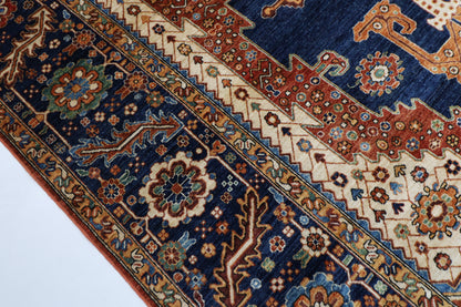304 x 427 cm |  Heriz Blue Area Rug Afghan Hand Knotted veg Dye Wool carpet