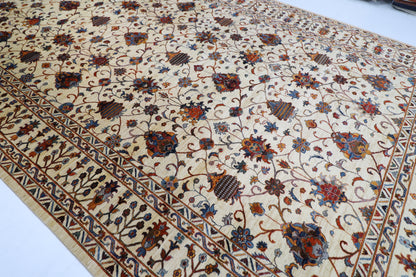 305 x 500 cm | Sultani Beige Area Rug Afghan Hand Knotted veg Dye Wool carpet