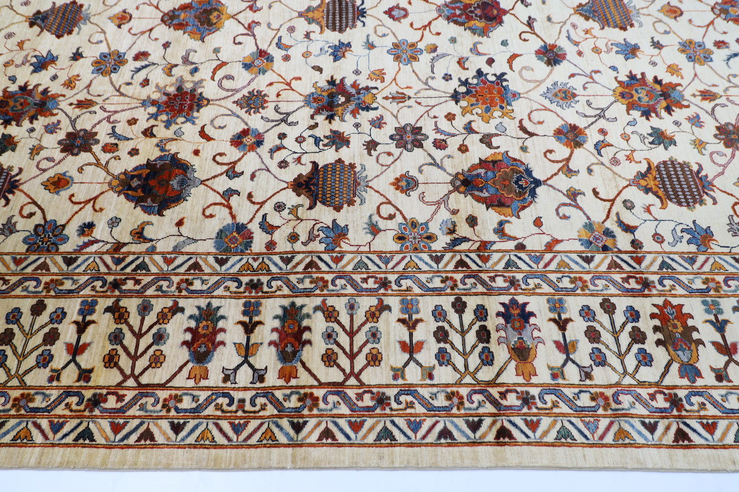305 x 500 cm | Sultani Beige Area Rug Afghan Hand Knotted veg Dye Wool carpet