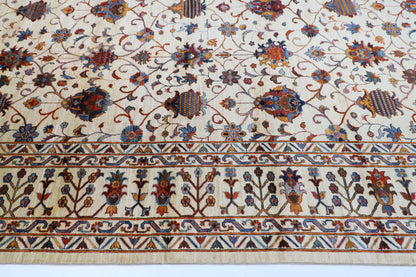 305 x 500 cm | Sultani Beige Area Rug Afghan Hand Knotted veg Dye Wool carpet