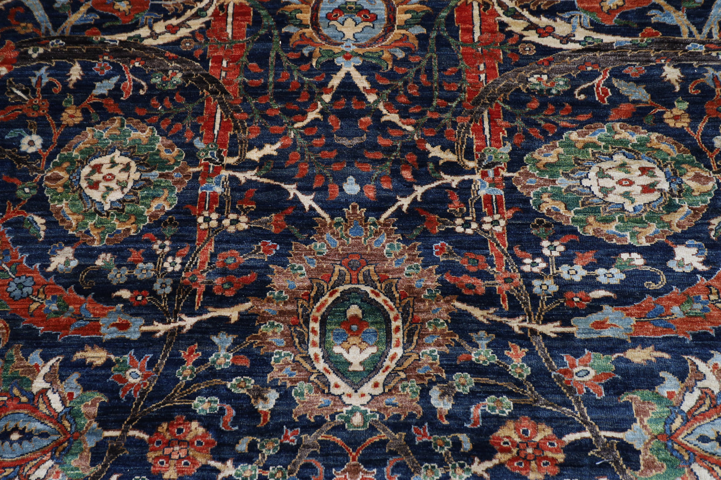 360 x 423 cm | Bidjar Blue Area Rug Afghan Hand Knotted veg Dye Wool carpet