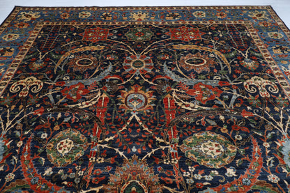360 x 423 cm | Bidjar Blue Area Rug Afghan Hand Knotted veg Dye Wool carpet