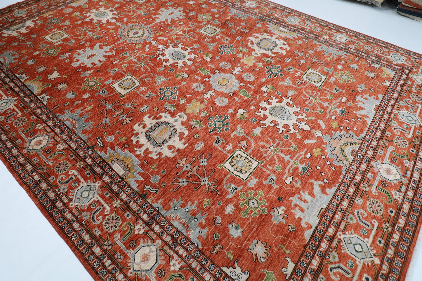 309 x 425 cm | Large Size Floral Area Rug Afghan Hand Knotted veg Dye Wool carpet