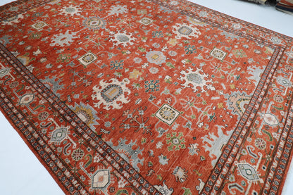 309 x 425 cm | Large Size Floral Area Rug Afghan Hand Knotted veg Dye Wool carpet