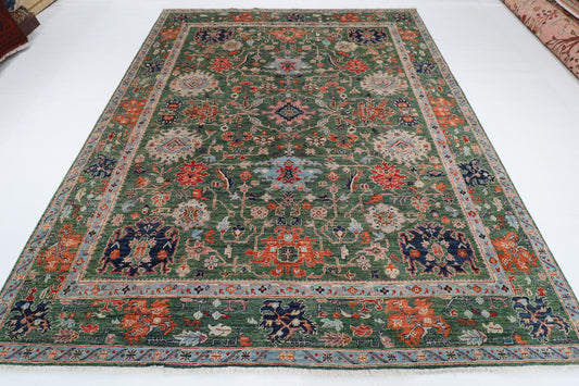 250 x 300 cm | Green Afghan Veg Dye Wool carpet