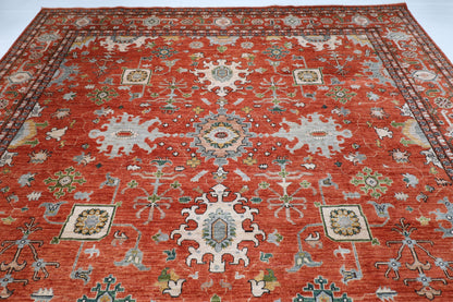 309 x 425 cm | Large Size Floral Area Rug Afghan Hand Knotted veg Dye Wool carpet