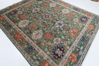 250 x 300 cm | Green Afghan Veg Dye Wool carpet