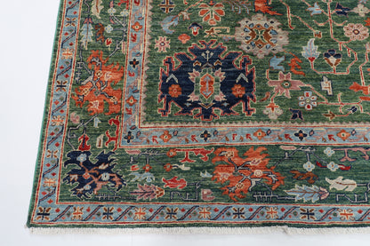 250 x 300 cm | Green Afghan Veg Dye Wool carpet