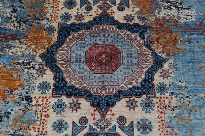 251 x 301 cm | Abstract Mamluk Oriental  Afghan Tribal Hand Knotted veg Dye Wool Carpet