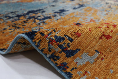 251 x 301 cm | Abstract Mamluk Oriental  Afghan Tribal Hand Knotted veg Dye Wool Carpet