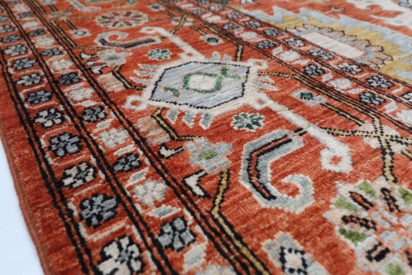 309 x 425 cm | Large Size Floral Area Rug Afghan Hand Knotted veg Dye Wool carpet