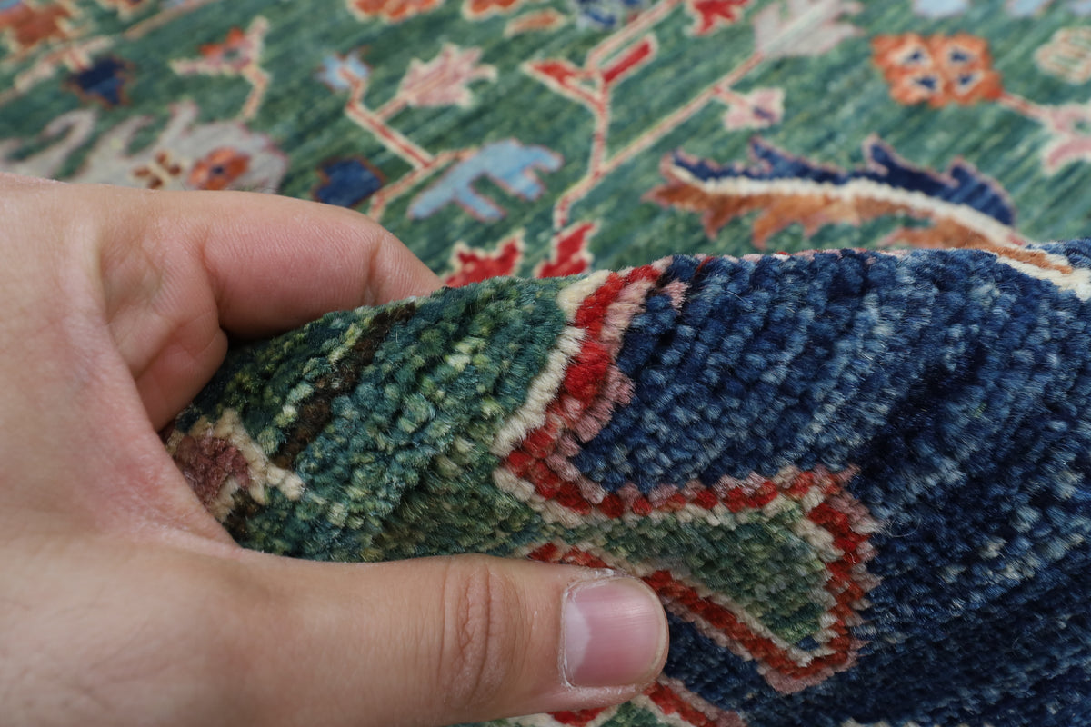 250 x 300 cm | Green Afghan Veg Dye Wool carpet