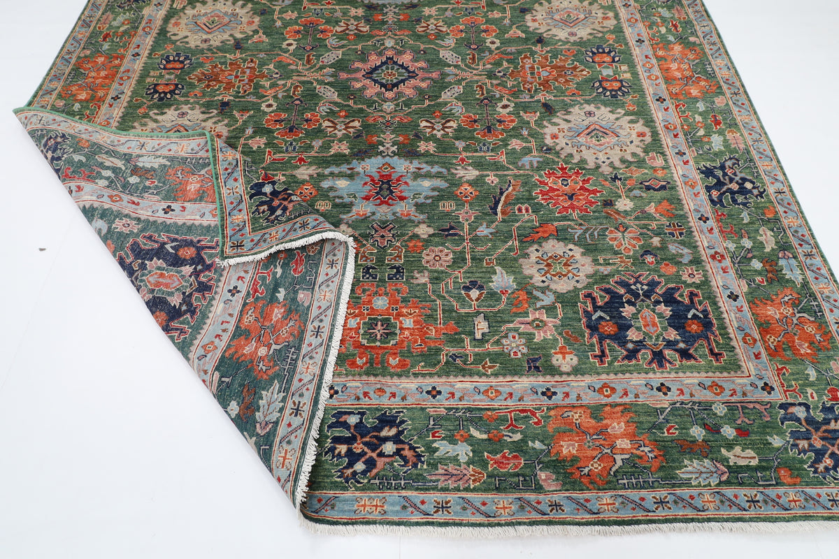 250 x 300 cm | Green Afghan Veg Dye Wool carpet