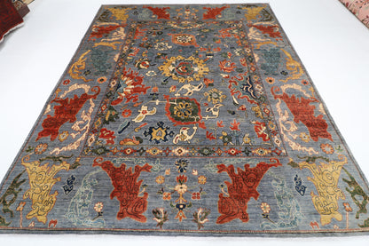 245 x 296 cm | Bluish Grey Afghan Veg Dye Wool carpet