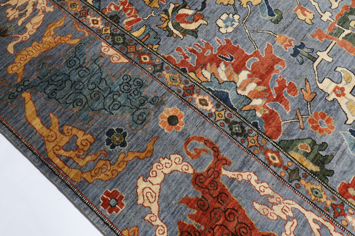 245 x 296 cm | Bluish Grey Afghan Veg Dye Wool carpet
