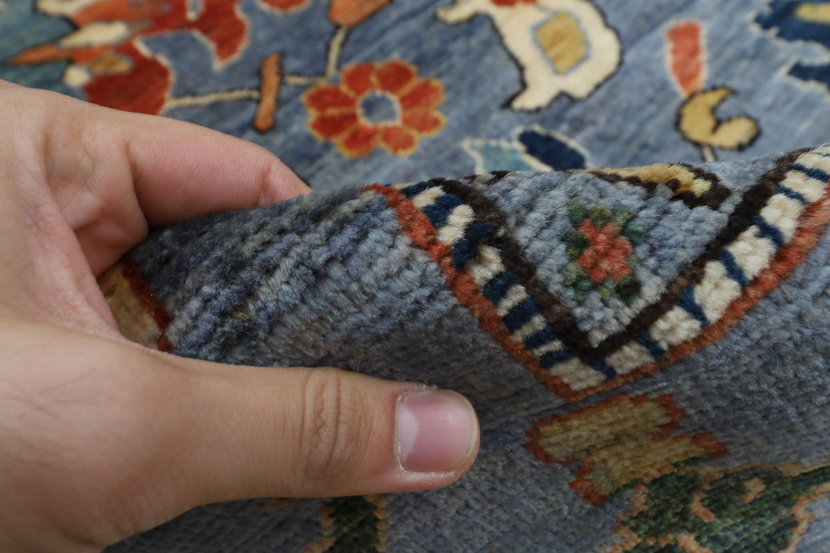 245 x 296 cm | Bluish Grey Afghan Veg Dye Wool carpet