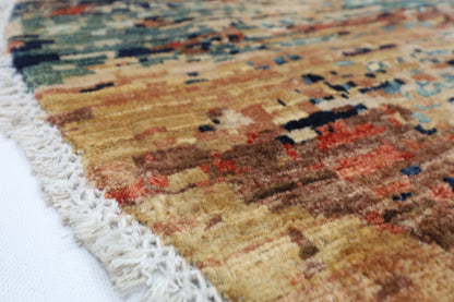 250 x 245 cm | Oriental Abstract Round Rug Afghan Hand Knotted Veg Dye Wool carpet