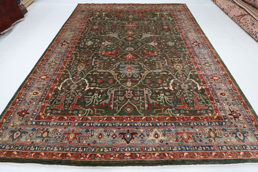 273 x 364 cm | Bidjar Green Afghan Veg Dye Wool carpet