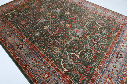 273 x 364 cm | Bidjar Green Afghan Veg Dye Wool carpet