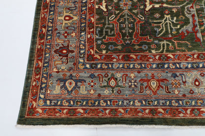 273 x 364 cm | Bidjar Green Afghan Veg Dye Wool carpet