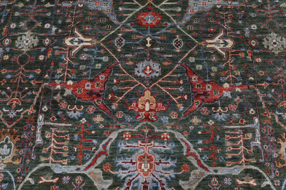 273 x 364 cm | Bidjar Green Afghan Veg Dye Wool carpet