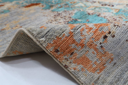 201 x 300 cm | Mamluk Abstract  Area Rug Afghan Hand Knotted veg Dye Wool carpet
