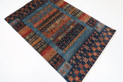121 x 188 cm | Gabbeh Area Rug Afghan Hand Knotted veg Dye Wool carpet