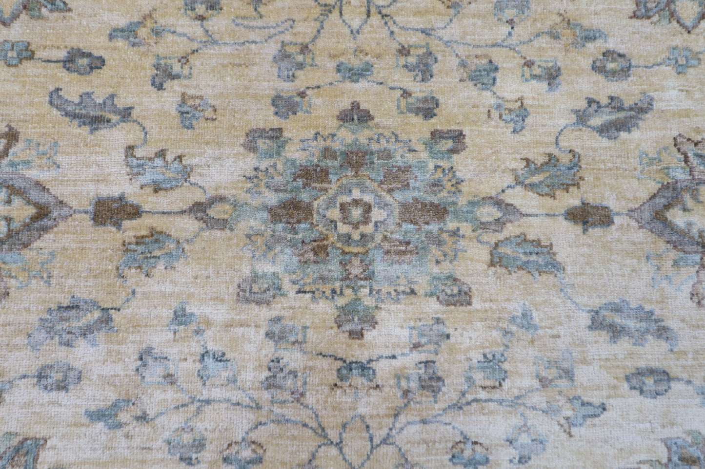 254 x 293 cm | Floral Beige Oriental Area Rug Afghan Tribal Hand Knotted veg Dye Wool carpet