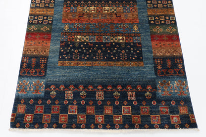 121 x 188 cm | Gabbeh Area Rug Afghan Hand Knotted veg Dye Wool carpet