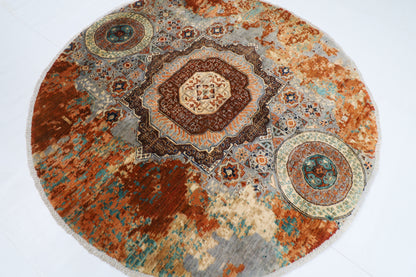 200 x 200 cm | Oriental Abstract Mamluk Rug Afghan Hand Knotted Veg Dye Wool carpet