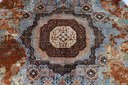 200 x 200 cm | Oriental Abstract Mamluk Rug Afghan Hand Knotted Veg Dye Wool carpet