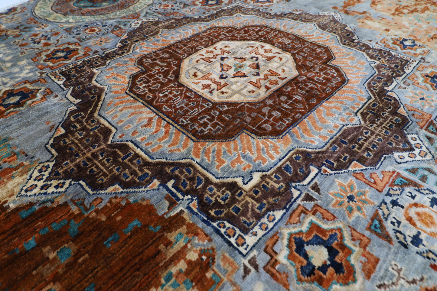 200 x 200 cm | Oriental Abstract Mamluk Rug Afghan Hand Knotted Veg Dye Wool carpet