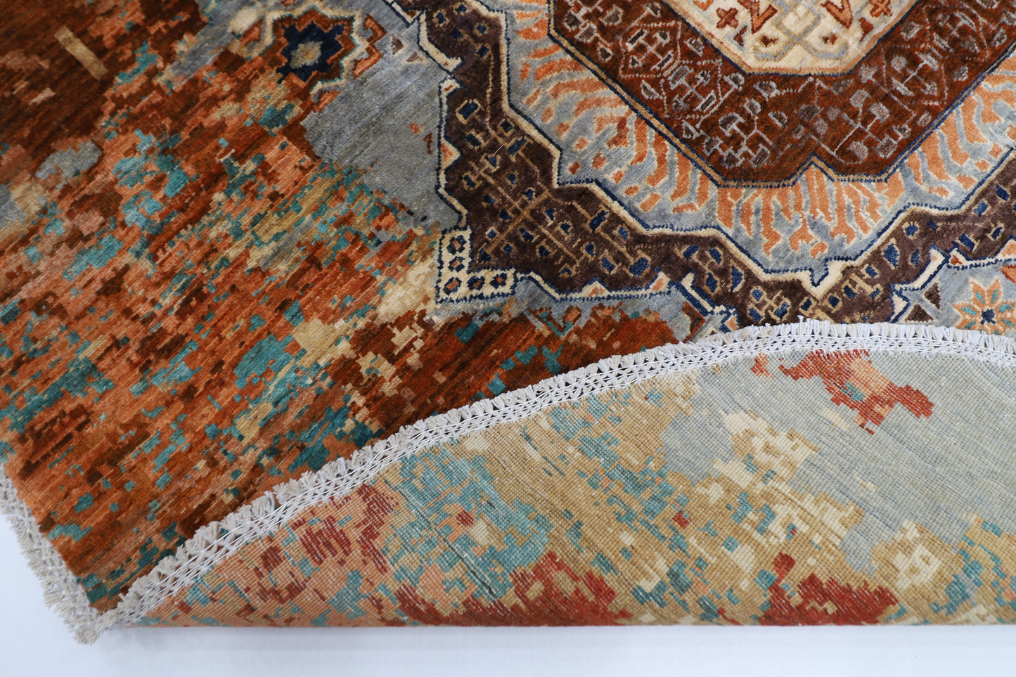 200 x 200 cm | Oriental Abstract Mamluk Rug Afghan Hand Knotted Veg Dye Wool carpet