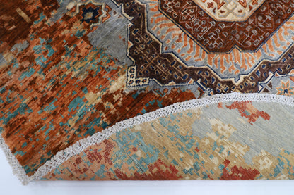 200 x 200 cm | Oriental Abstract Mamluk Rug Afghan Hand Knotted Veg Dye Wool carpet