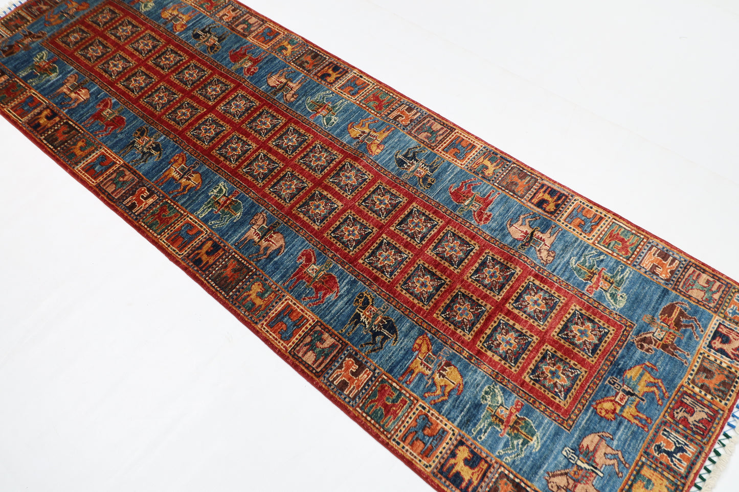 85 x 250 cm | Animal Tribal Runner Rug Afghan Hand Knotted veg Dye Wool carpet