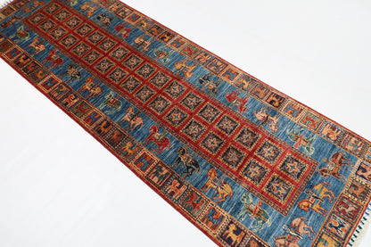 85 x 250 cm | Animal Tribal Runner Rug Afghan Hand Knotted veg Dye Wool carpet