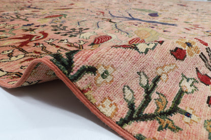 309 x 425 cm | Birds Pink Afghan Veg Dye Wool carpet