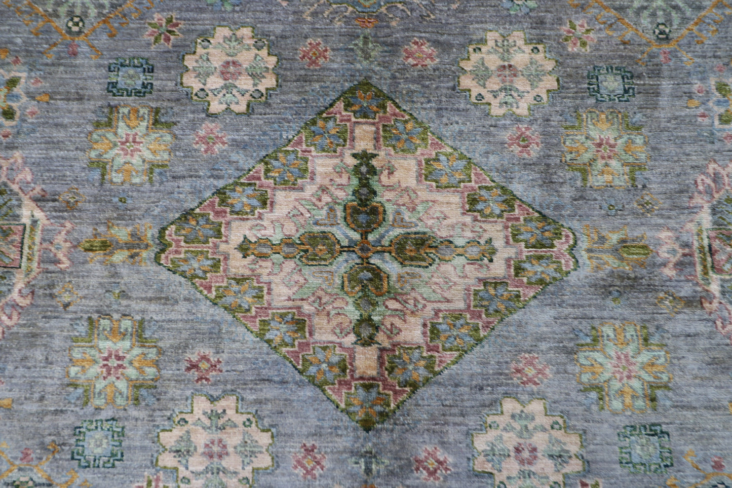200 x 304 cm | Oriental Kazak Gray Area Rug Afghan Hand Knotted Veg Dye Wool carpet