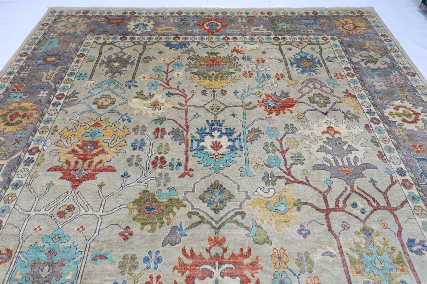303 x 428 cm | Oushak Handmade Afghan Area Rug Hand Knotted Carpet Living Room Rug
