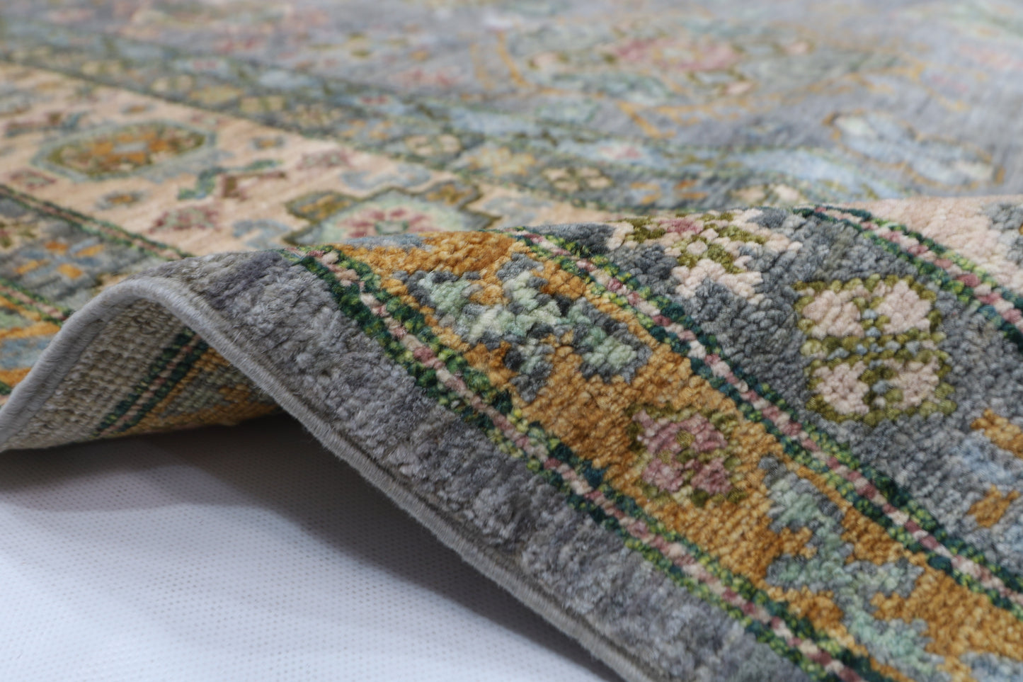 200 x 304 cm | Oriental Kazak Gray Area Rug Afghan Hand Knotted Veg Dye Wool carpet