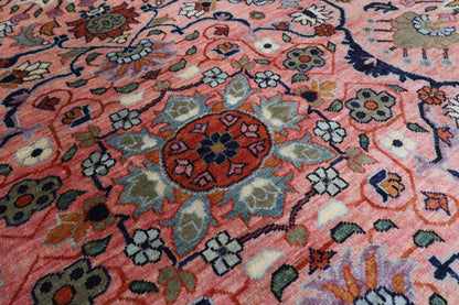 305 x 421 cm | Pink Floral Afghan Veg Dye Wool carpet